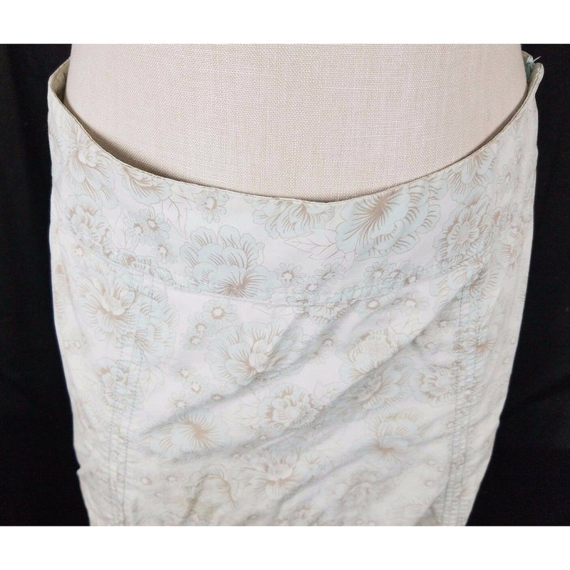 Eddie Bauer Stretch Lightweight Summer Cotton Floral Skirt Womens 6 Knee Length