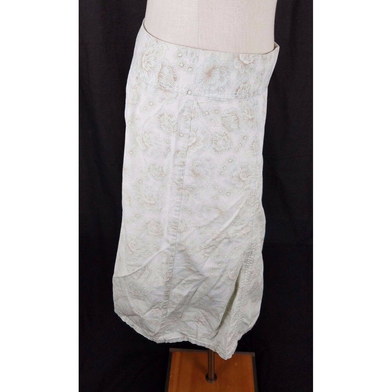 Eddie Bauer Stretch Lightweight Summer Cotton Floral Skirt Womens 6 Knee Length