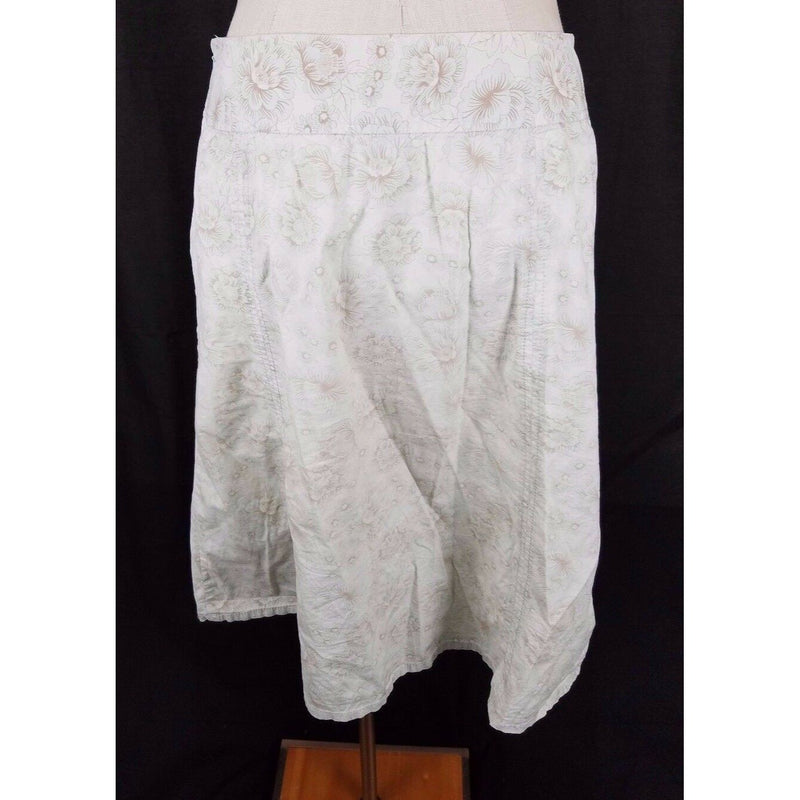 Eddie Bauer Stretch Lightweight Summer Cotton Floral Skirt Womens 6 Knee Length