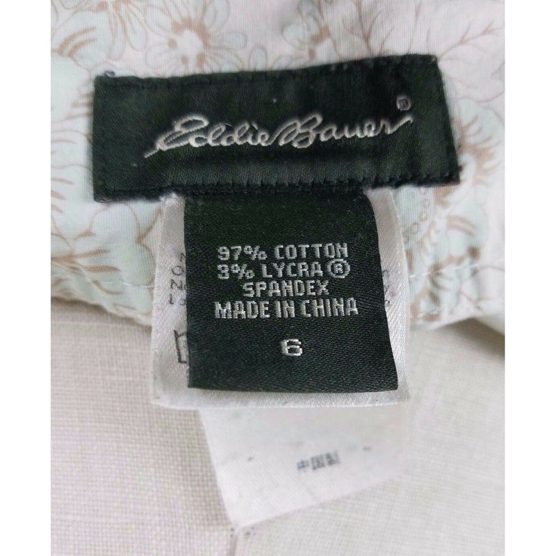 Eddie Bauer Stretch Lightweight Summer Cotton Floral Skirt Womens 6 Knee Length