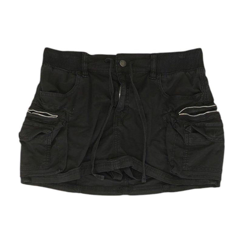 Black Solid Mini Skirt