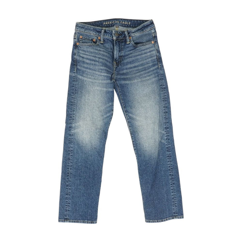 Blue Solid Straight Jeans