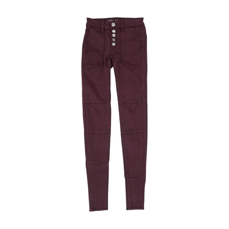 Maroon Solid Jeans