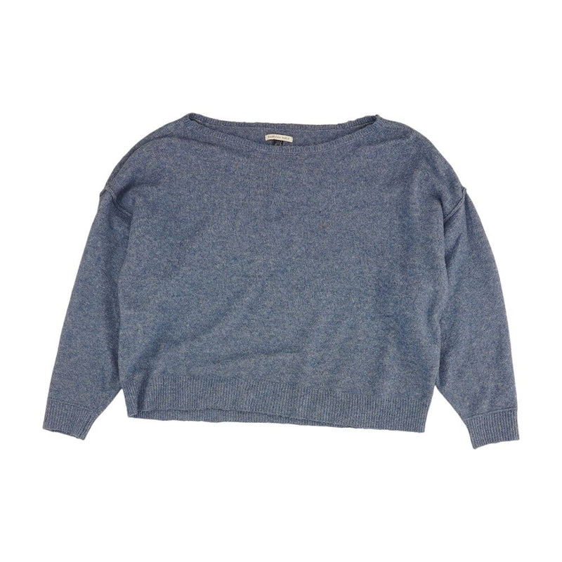Blue Solid Knit Top
