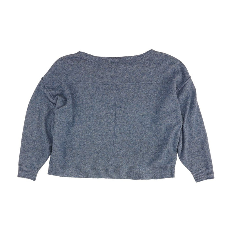 Blue Solid Knit Top