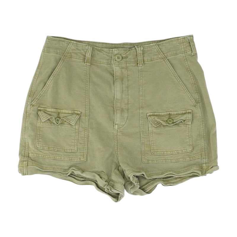 Green Solid Shorts