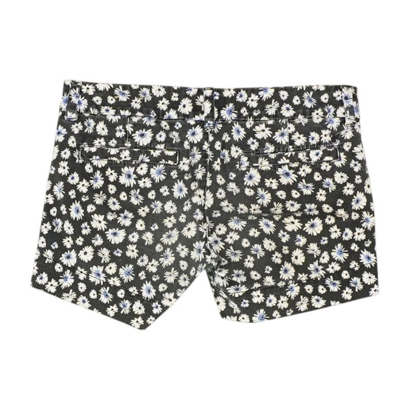 Black Floral Chino Shorts