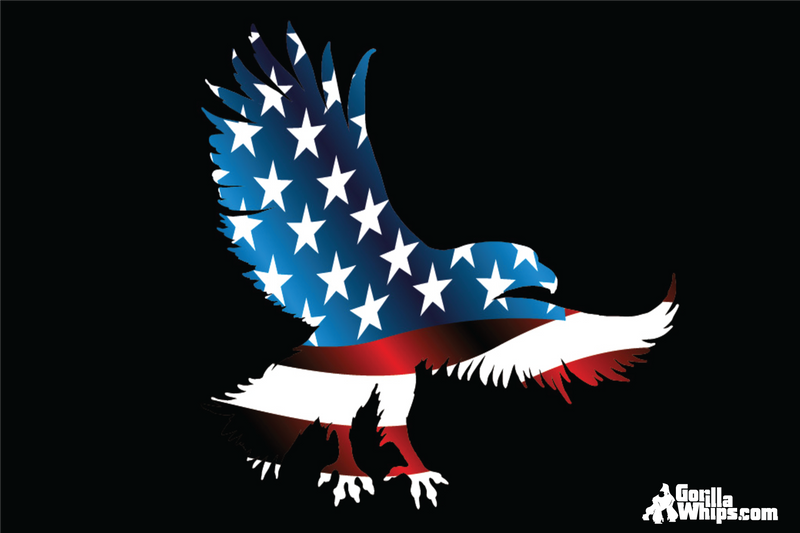American Eagle Flag 12x18 Grommet Whip Flag World's Most Durable Whip Flag