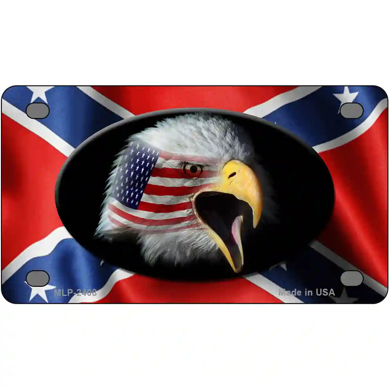 Rebel Flag American Eagle Metal Novelty License Plate