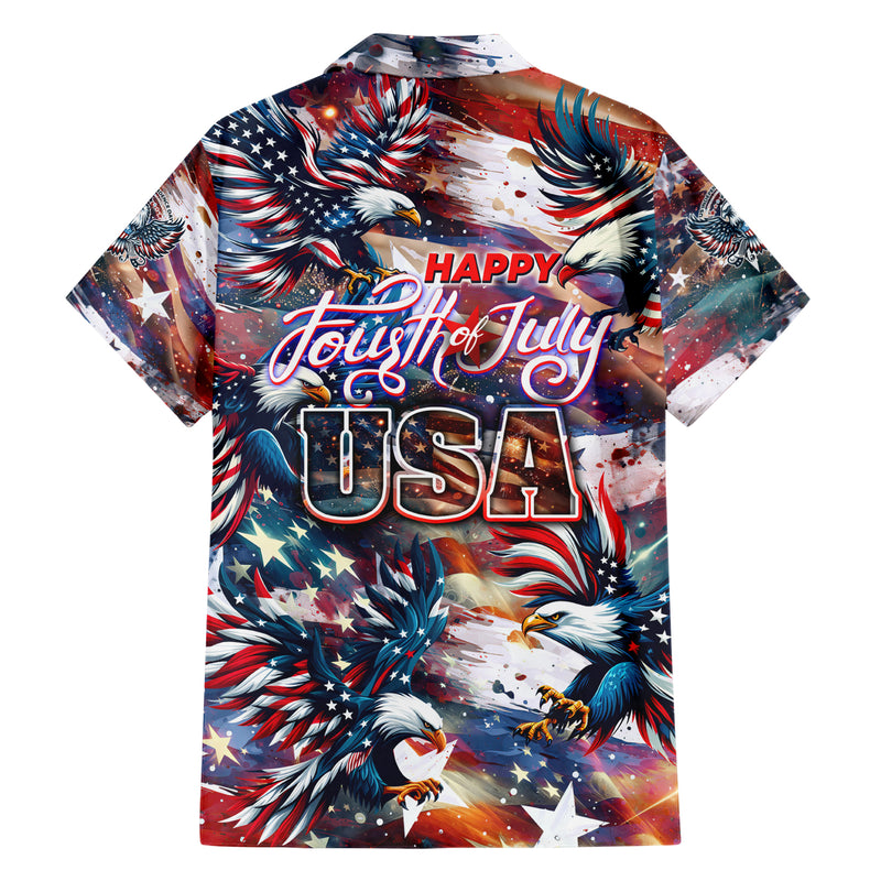 Happy Fourth of July Hawaiian Shirt American Eagle Flag US Independence Day DT02