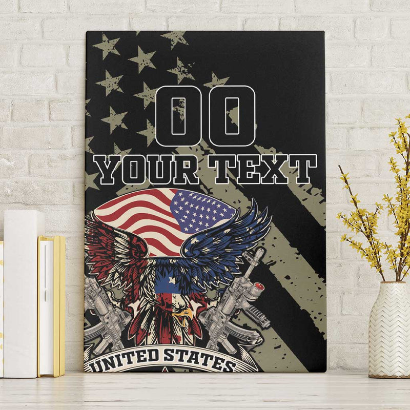 Custom Remembrance Day Canvas Wall Art American Eagle With USA Flags LT18