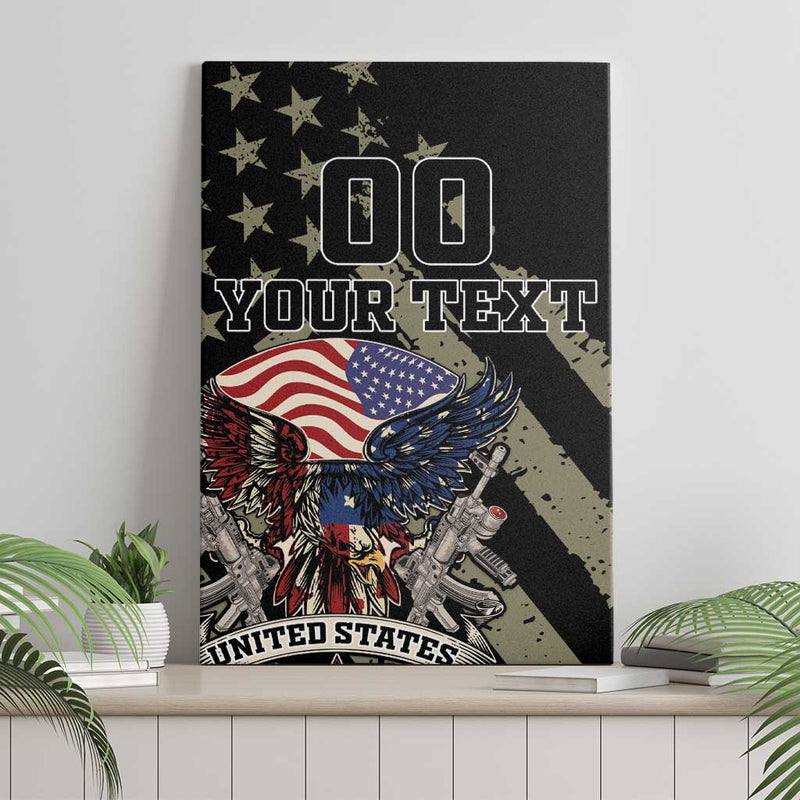 Custom Remembrance Day Canvas Wall Art American Eagle With USA Flags LT18