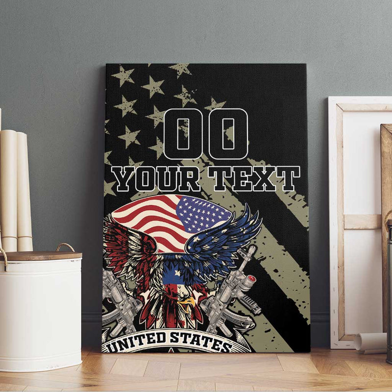 Custom Remembrance Day Canvas Wall Art American Eagle With USA Flags LT18