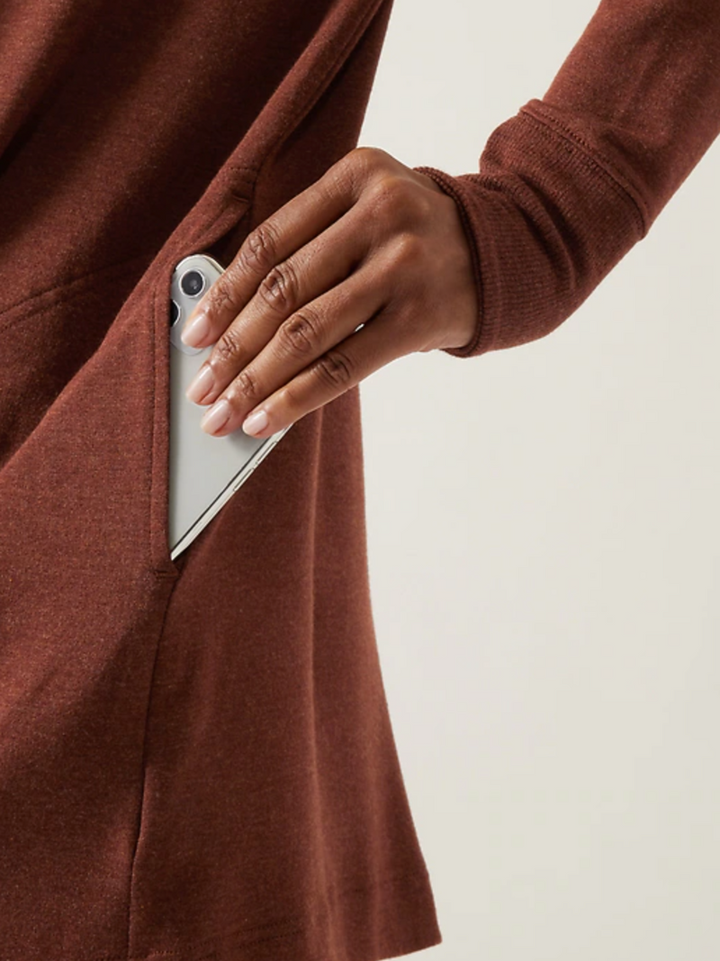 Athleta Mahogany Heather Nirvana Pranayama Restore Wrap Cardigan