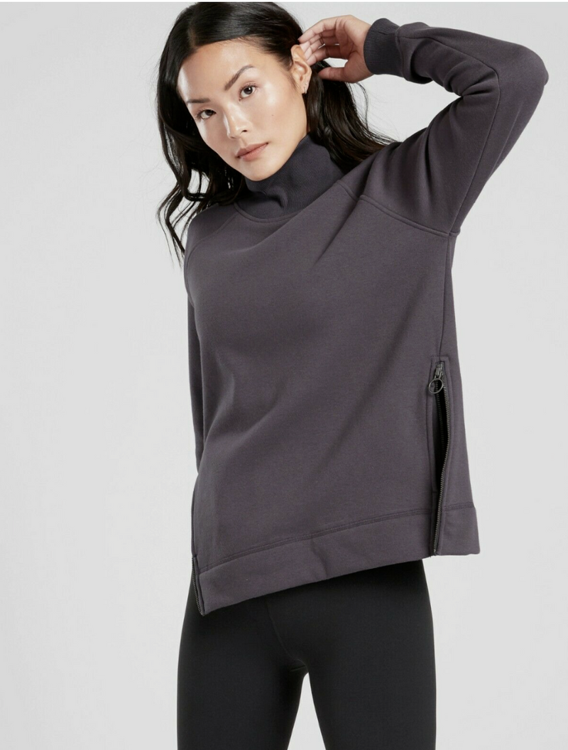 Athleta Spring Night Cozy Karma Side Zip Funnel Neck