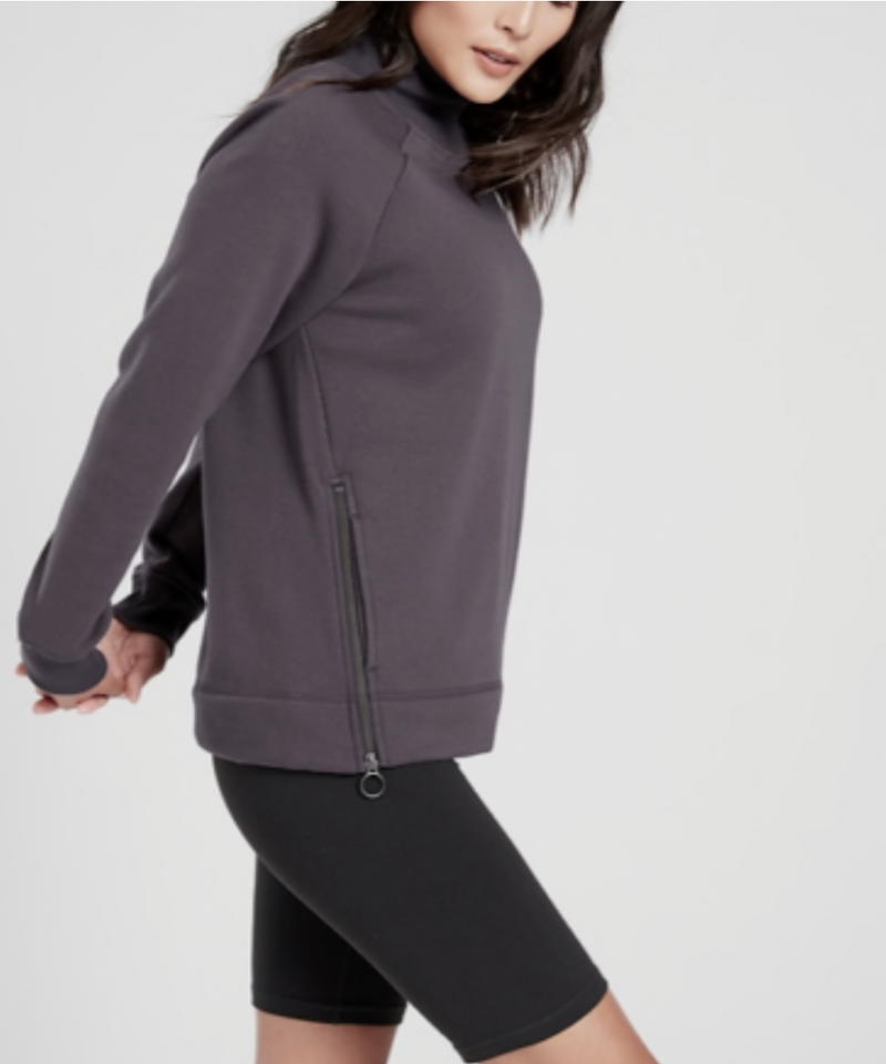 Athleta Spring Night Cozy Karma Side Zip Funnel Neck