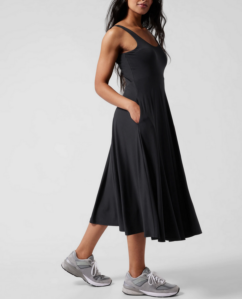 Athleta Black Santorini Midi Dress