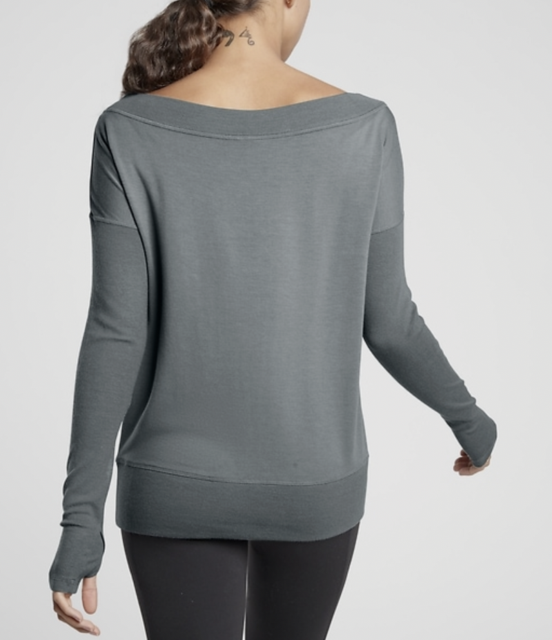 Athleta Metropolis Gray Long Sleeve Beyond Soft Barre Sweatshirt
