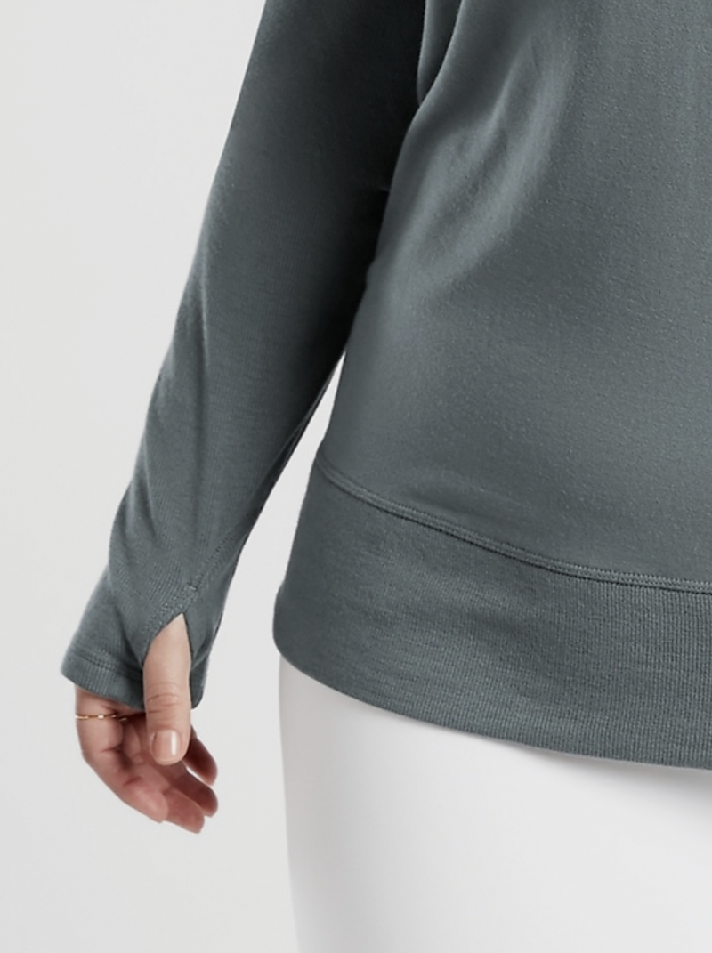 Athleta Metropolis Gray Long Sleeve Beyond Soft Barre Sweatshirt