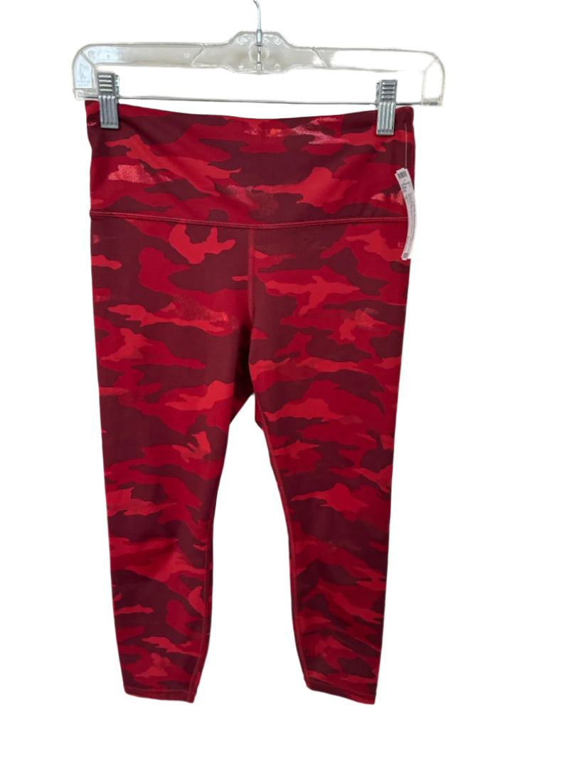 Athleta Size S Red Polyester Blend Metallic Camo Athletic Leggings