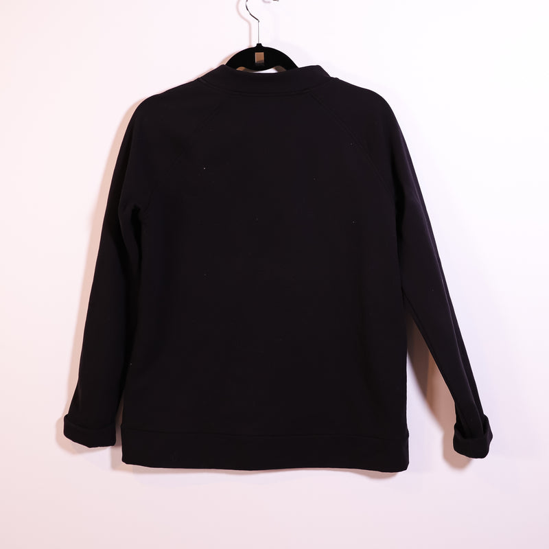 Athleta Women's Stronger Bomber Full Zip Snap Button Lightweight Jacket Black M