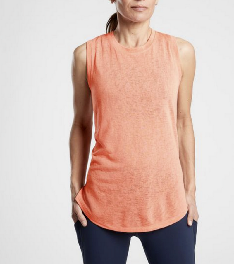 Athleta Coral Peach Sleeveless Breezy Top Tank