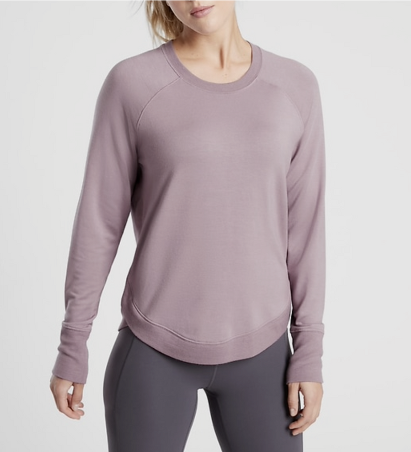 Athleta Beyond Soft Dogwood Mauve Mindset Sweatshirt Top