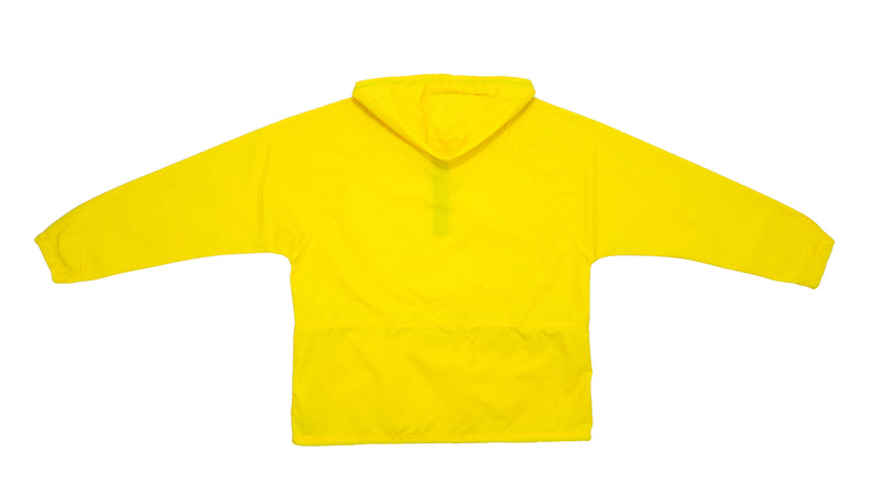 LL Bean - Yellow 1/4 Zip Hooded Windbreaker 1990s Large
