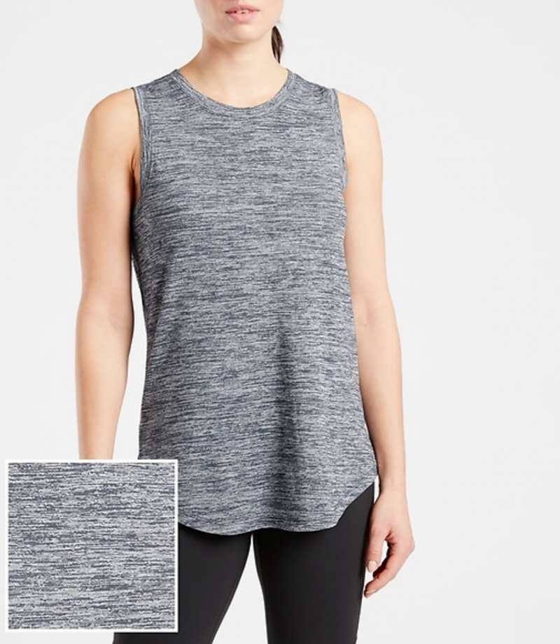 Athleta Flint Heather Gray Sleeveless Breezy Top Tank