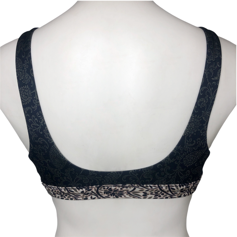 Athleta Navy Aqualuxe Batik Bikini Top - Size Small