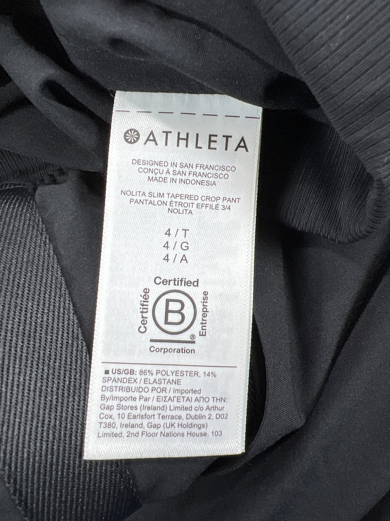 Athleta Women’s Black Nikita Slim Tapered Crop Pants - 4 Tall