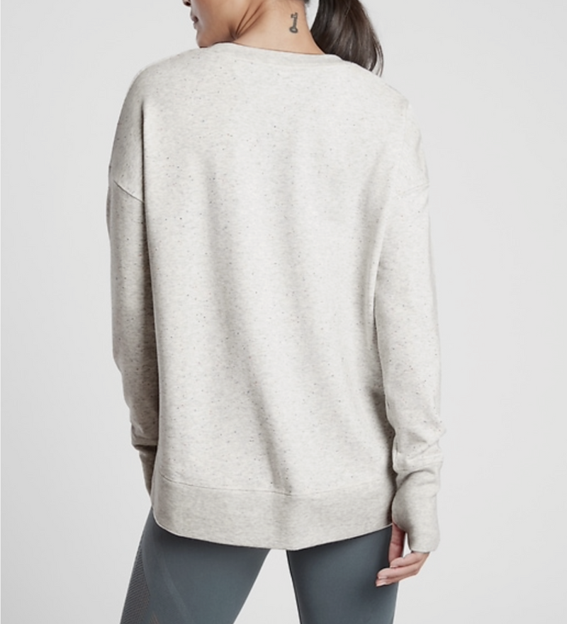 Athleta Light Grey Multi Nep Balance Pullover Sweatshirt