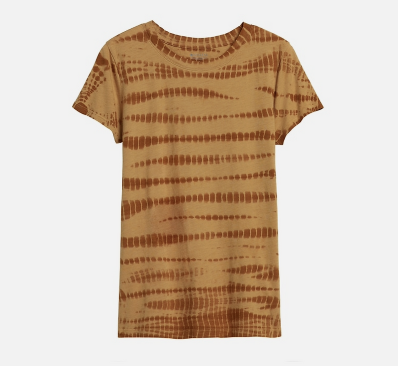 Athleta Tuscan Gold Short Sleeve Organic Daily Tie-Dye Crew Tee