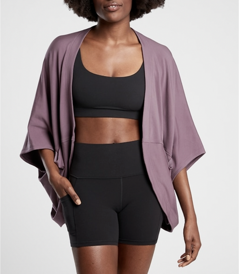 Athleta Volcanic Violet Nirvana Cocoon Wrap Cardigan with Pockets