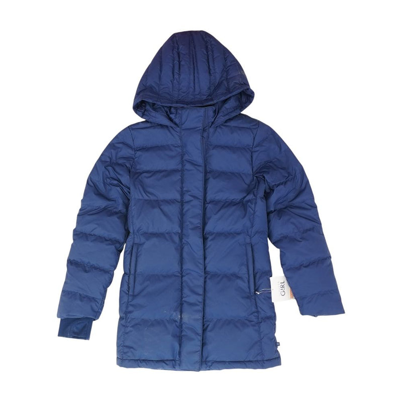 Blue Solid Puffer Jacket