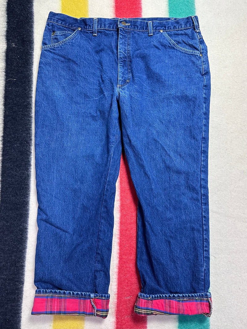 1990s LL Bean Flannel Lined Jeans, 41.5