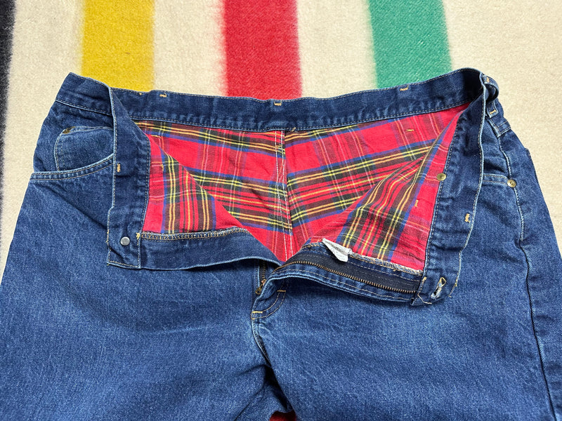 1990s LL Bean Flannel Lined Jeans, 41.5