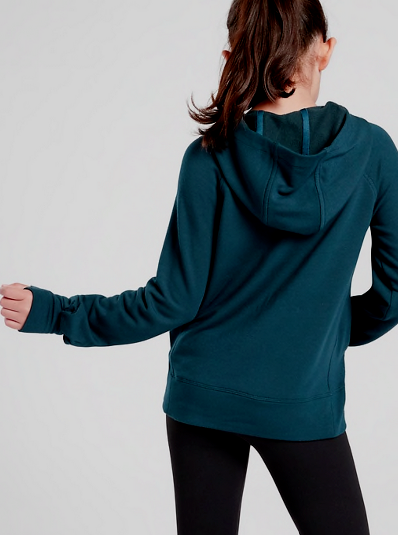 Athleta Girl Dark Teal Hooded Long Sleeve Sweatshirt