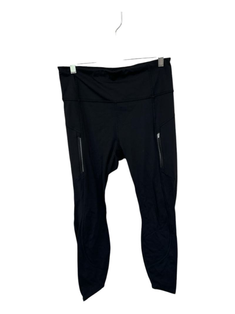 Athleta Size M Black Nylon Blend Zipper Pockets High Waist Active Leggings