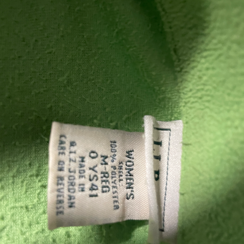 SKU 5114VTG LL Bean Sweater Womens Medium M Green Fleece 1/4 Snap Button Made In USA 90s Hiking Sweater l 25 w 20 SKU 5114