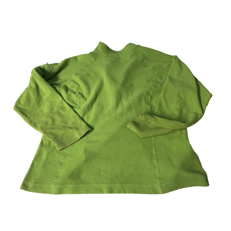 SKU 5114VTG LL Bean Sweater Womens Medium M Green Fleece 1/4 Snap Button Made In USA 90s Hiking Sweater l 25 w 20 SKU 5114