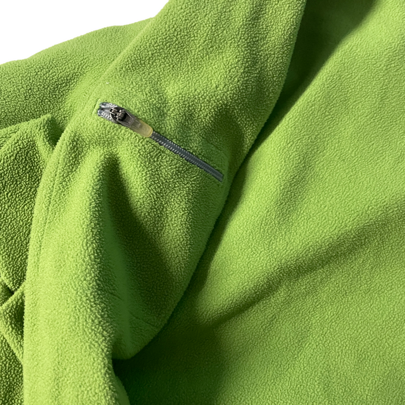 SKU 5114VTG LL Bean Sweater Womens Medium M Green Fleece 1/4 Snap Button Made In USA 90s Hiking Sweater l 25 w 20 SKU 5114