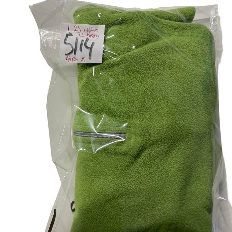 SKU 5114VTG LL Bean Sweater Womens Medium M Green Fleece 1/4 Snap Button Made In USA 90s Hiking Sweater l 25 w 20 SKU 5114