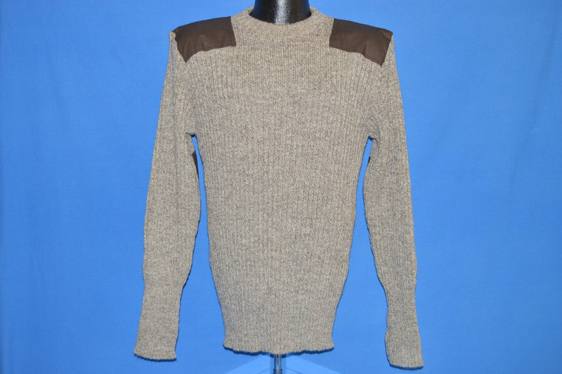 80s LL Bean Brown Wool Rib Knit Sweater Medium