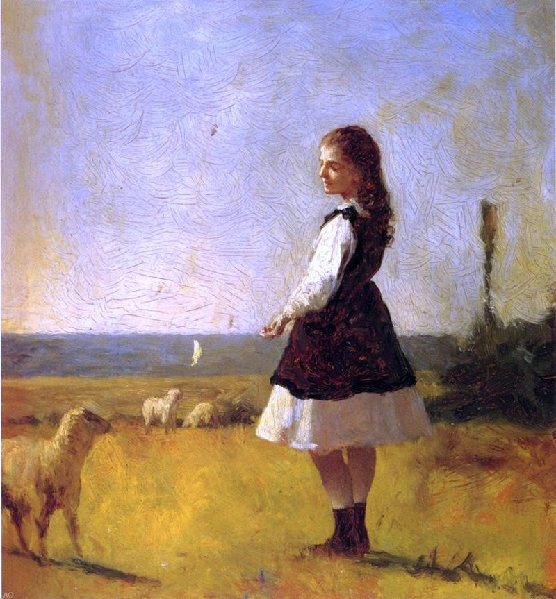 Feeding the Lamb by Eastman Johnson - Hand Painted Oil Painting