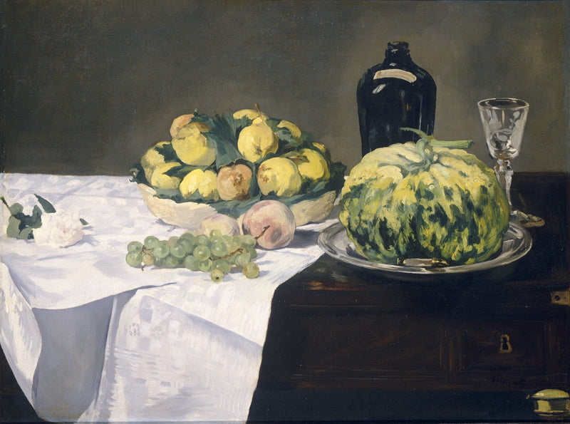 Still Life with Abundant Fruits and Elegant Vessels Oil Painting
