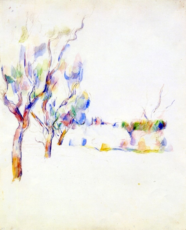 Almond Trees in Provence by Paul Cezanne - Hand Painted Oil Painting