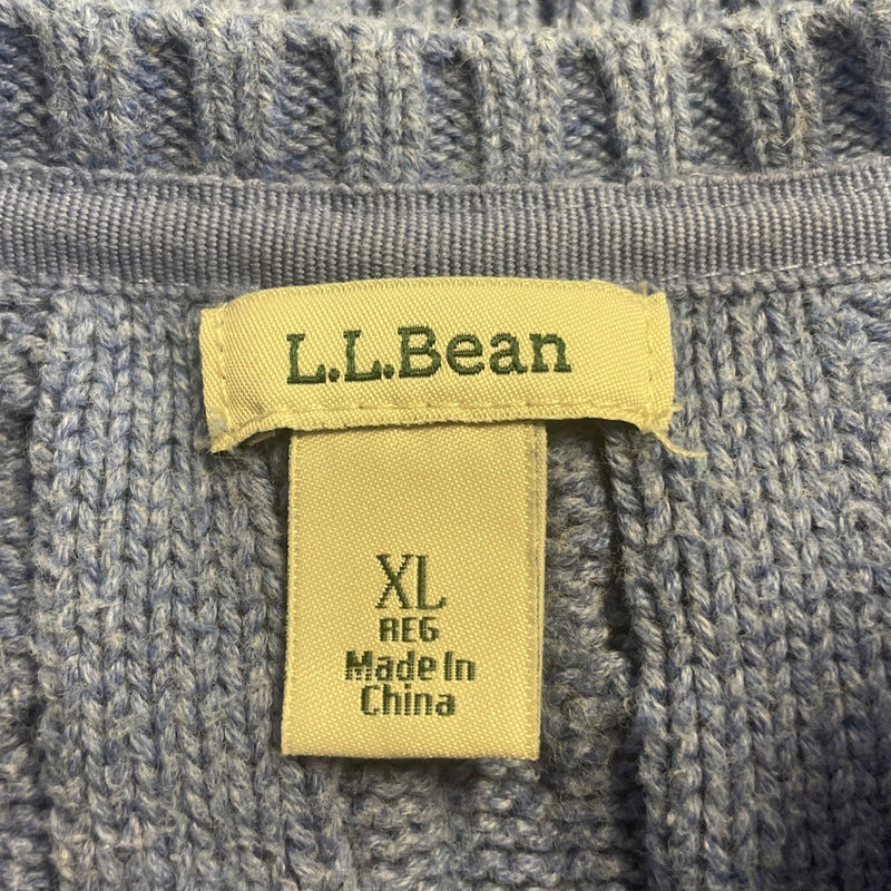 LL Bean Womens XL 100% Cotton Long Sleeve Crew Neck Knit Pullover Sweater