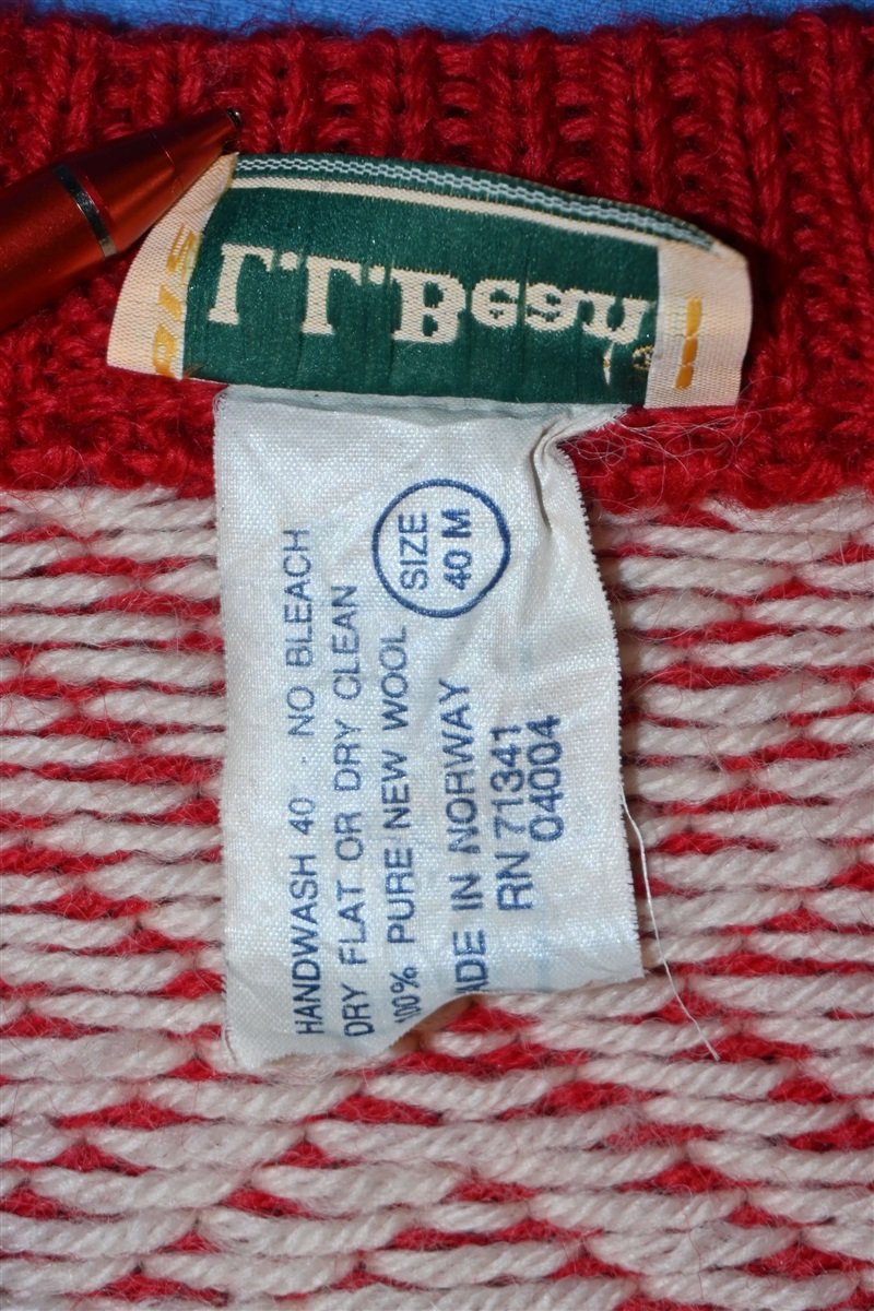 70s LL Bean Red Snowflake Cardigan Sweater Women's Medium