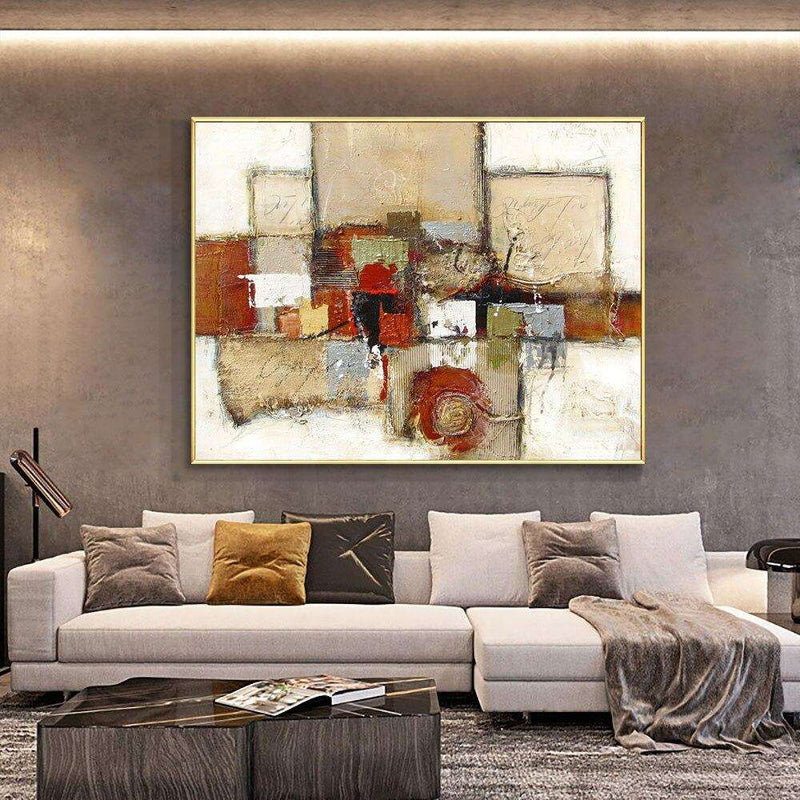 Abstract Geometric Painting Hand Painted Oil Painting On Canvas Handmade